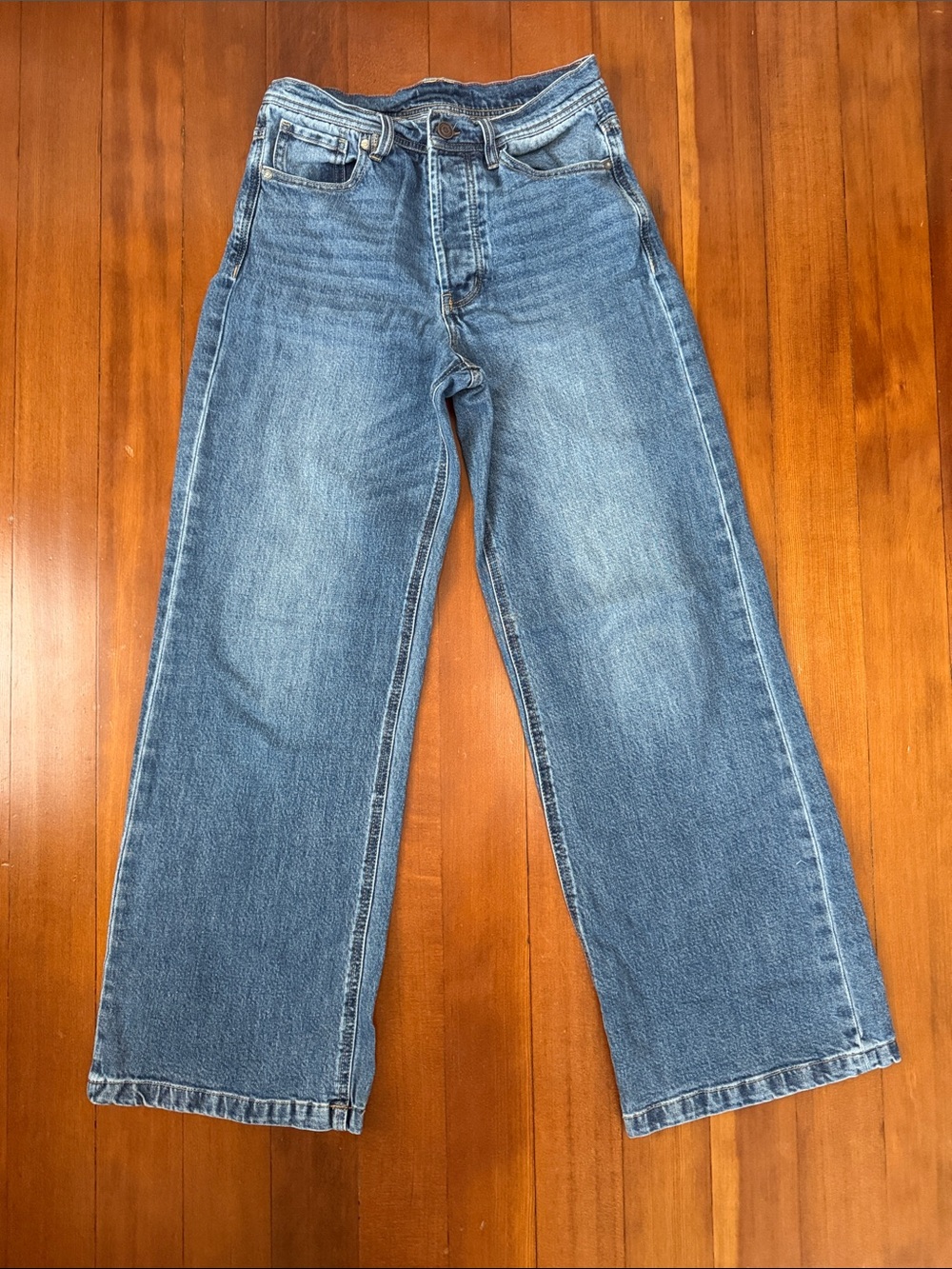 Scotch & Soda Medium Blue Wide-Leg Jeans